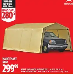 Canadian Tire SHELTER LOGIC PEAK AUTOSHELTER , 10X20X8´H offer
