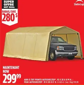 Canadian Tire SHELTER LOGIC PEAK AUTOSHELTER , 10X20X8´H offer