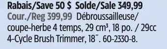 Canadian Tire Troy-Bilt 9cc 4-Cycle Brush Trimmer, 18˝ offer
