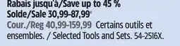 Canadian Tire Mastercraft Selected Tools and Sets offer