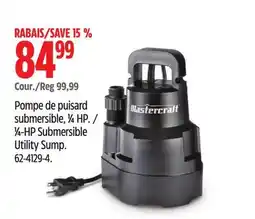 Canadian Tire Mastercraft 1⁄4-HP Submersible Utility Sump offer