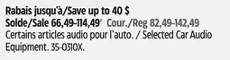 Canadian Tire Kicker Selected Car Audio Equipment offer