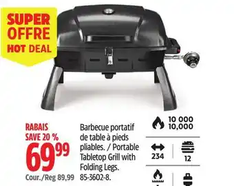 Canadian Tire MASTER Chef Portable Tabletop Grill with Folding Legs offer