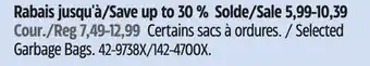Canadian Tire Glad Selected Garbage Bags offer