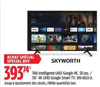 Canadian Tire Skyworth 50˝ 4K UHD Google Smart TV offer