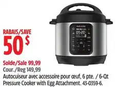 Canadian Tire 6-Qt Pressure Cooker with Egg Attachment offer