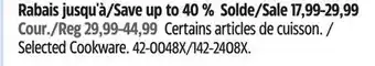 Canadian Tire T-Fal Selected Cookware offer