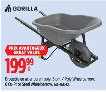 Canadian Tire Gorilla 6 Cu-Ft or Steel Wheelbarrow offer