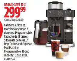 Canadian Tire Drip Coffee and Espresso Pod Machine. Programmable offer