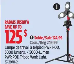 Canadian Tire 5000-Lumen PWR POD Tripod Work Light offer
