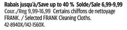 Canadian Tire Frank Selected FRANK Cleaning Cloths offer