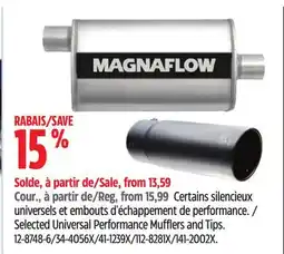 Canadian Tire Selected Universal Performance Mufflers and Tips offer