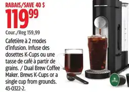 Canadian Tire Ninja Dual Brew Coffee Maker. Brews K-Cups or a single cup from grounds offer