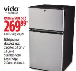 Canadian Tire 3.1Cu-Ft Stainless-Steel Look Fridge, 2-Door. Vida offer