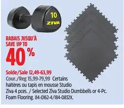Canadian Tire Athletic Selected Ziva Studio Dumbbells or 4-Pc. Foam Flooring offer