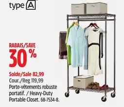 Canadian Tire Type A Heavy-Duty Portable Closet offer