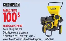 Canadian Tire Champion 224cc Gas-Powered Shredder/Chipper, 3˝ offer