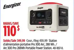 Canadian Tire Energizer Arc 300 Pro 288Wh Portable Power Station offer