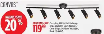 Canadian Tire Canvas Casey 6-Light Oval Style Track Light, Black offer