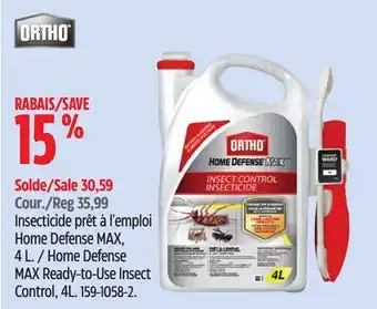 Canadian Tire Ortho Home Defense MAX Ready-to-Use Insect Control, 4L offer