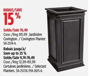 Canadian Tire Covington Planter offer