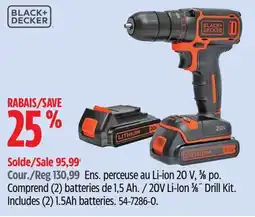 Canadian Tire 20V Li-Ion 3⁄8˝ Drill Kit. Includes (2) 1.5Ah batteries offer