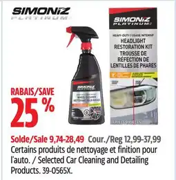 Canadian Tire Simoniz Selected Car Cleaning and Detailing Products offer