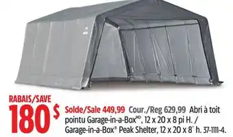 Canadian Tire Shelterlogic Garage-in-a-Box Peak Shelter offer