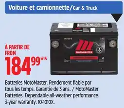 Canadian Tire MotoMaster Batteries offer