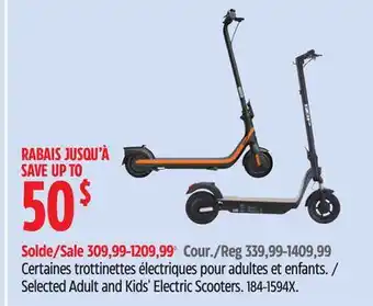 Canadian Tire Segway Selected Adult and Kids' Electric Scooters offer