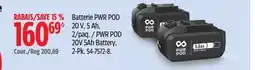 Canadian Tire PWR POD 20V 5Ah Battery, 2-Pk offer