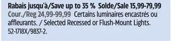 Canadian Tire Bazz Selected Recessed or Flush-Mount Lights offer