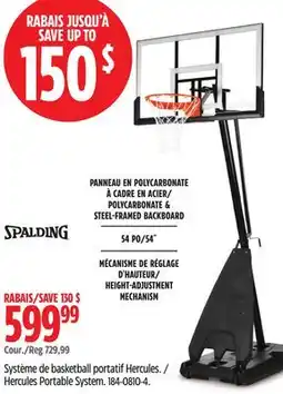 Canadian Tire Hercules portable basketball offer