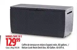 Canadian Tire Rattan-Look Resin Deck Box, 80-Gallon offer