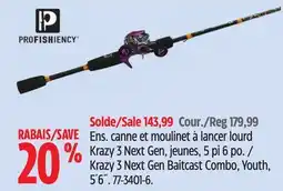 Canadian Tire Krazy 3 Next Gen Baitcast Combo, Youth, 5´6˝ offer