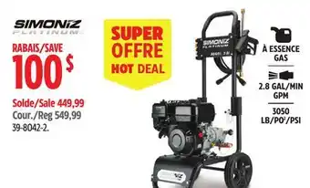 Canadian Tire Simoniz 2.8 GAL/MIN GPM LB/PO2/PSI offer