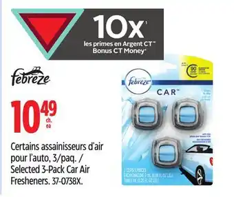 Canadian Tire Febreze Selected 3-Pack Car Air Fresheners offer