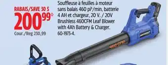 Canadian Tire Mastercraft 20V Brushless 460CFM Leaf Blower with 4Ah Battery & Charger offer