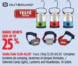 Canadian Tire Outbound Selected Camp Lights, Lanterns and Headlamps offer