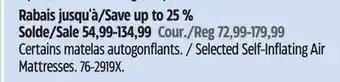 Canadian Tire Woods Selected Self-Inflating Air Mattresses offer