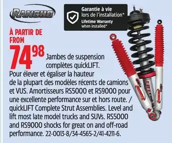 Canadian Tire Level and lift most late model trucks and SUVs offer