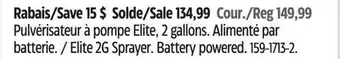 Canadian Tire Elite 2G Sprayer offer