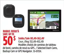 Canadian Tire Selected Dash Cams, Backup Cam or GPS Navigator offer