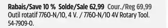 Canadian Tire Dremel 7760-N/10 4V Rotary Tool offer