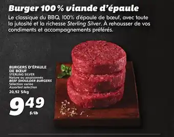 IGA STERLING SILVER BEEF SHOULDER BURGERS offer