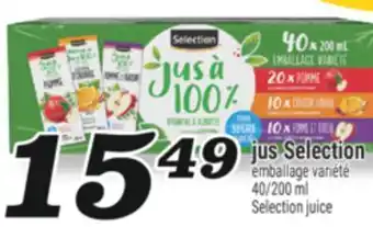 Marché Richelieu JUS SELECTION | SELECTION JUICE offer