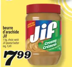 Marché Richelieu BEURRE D'ARACHIDE JIF | JIF PEANUT BUTTER offer