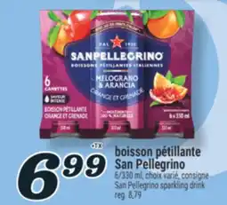 Marché Richelieu BOISSON PÉTILLANTE SAN PELLEGRINO | SAN PELLEGRINO SPARKLING DRINK offer