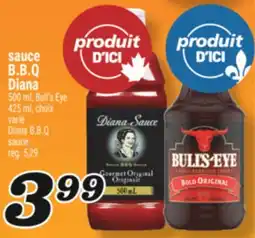 Marché Richelieu SAUCE B.B.Q DIANA 500 ML, BULL'S EYE | DIANA B.B.Q SAUCE offer
