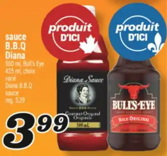 Marché Richelieu SAUCE B.B.Q DIANA 500 ML, BULL'S EYE | DIANA B.B.Q SAUCE offer